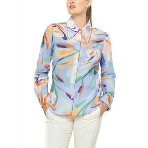 NEW DE LORETA carmela blouse jaleo celeste in blue multi